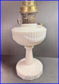 Aladdin Tall Lincoln Drape B75 Rose Lamp With Shade, Comp. Burner+Electric Burner