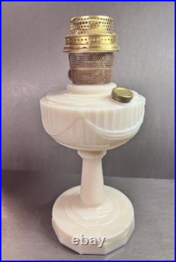 Aladdin Tall Lincoln Drape B75 Rose Lamp With Shade, Comp. Burner+Electric Burner