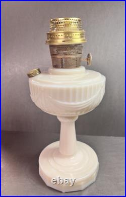 Aladdin Tall Lincoln Drape B75 Rose Lamp With Shade, Comp. Burner+Electric Burner