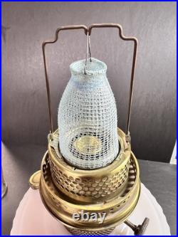 Aladdin Tall Lincoln Drape B75 Rose Lamp With Shade, Comp. Burner+Electric Burner