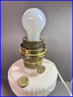 Aladdin Tall Lincoln Drape B75 Rose Lamp With Shade, Comp. Burner+Electric Burner