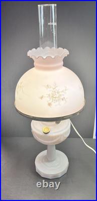 Aladdin Tall Lincoln Drape B75 Rose Lamp With Shade, Comp. Burner+Electric Burner