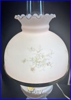 Aladdin Tall Lincoln Drape B75 Rose Lamp With Shade, Comp. Burner+Electric Burner