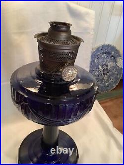 Aladdin Tall Lincoln Drape original B76 Cobalt Oil Lamp- no Chips Or blemishes