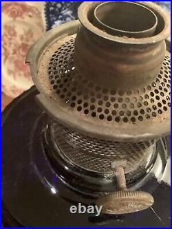 Aladdin Tall Lincoln Drape originalB76 Cobalt Oil Lamp-no Chips Or Blemishes