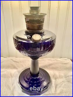 Aladdin Tall Lincoln Drape originalB76 Cobalt Oil Lamp-no Chips Or Blemishes