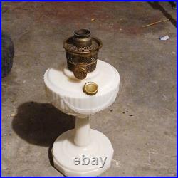 Aladdin Type B Oil Lamp White Glass Kerosene Brass Burner Vintage USA Aladdin Type B Oil Lamp White Glass Kerosene Brass Burner Vintage USA