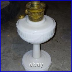 Aladdin Type B Oil Lamp White Glass Kerosene Brass Burner Vintage USA Aladdin Type B Oil Lamp White Glass Kerosene Brass Burner Vintage USA