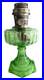 Aladdin Uranium Glass Green Cathedral 1934 #108 Lamp withNickle Model B Burner