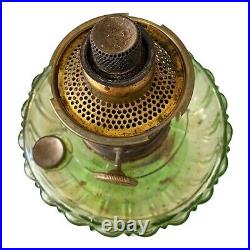 Aladdin Vaseline Green Nu-Type Corinthian Model B Kerosene Oil Lamp