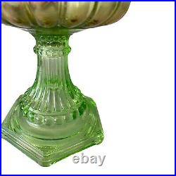Aladdin Vaseline Green Nu-Type Corinthian Model B Kerosene Oil Lamp