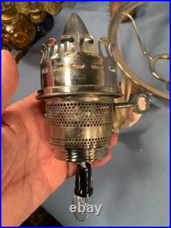 Aladdin Vaseline Uranium Glass Short Lincoln Drape Oil Lamp Electric Glows 2004