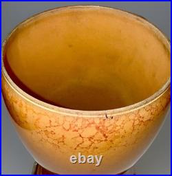 Aladdin Venetian Art Craft Vase Lamp Model 1245 Peach Tones with Font & Burner