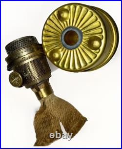 Aladdin Venetian Art Craft Vase Lamp Model 1245 Peach Tones with Font & Burner