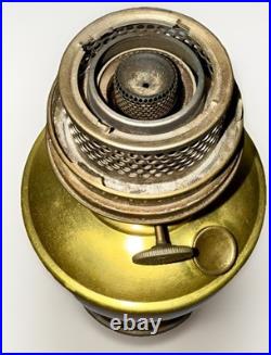 Aladdin Venetian Art Craft Vase Lamp Model 1245 Peach Tones with Font & Burner