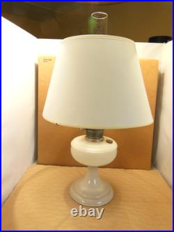Aladdin Venetian White Oil Lamp Nickel Model A Burner Chimney, Wick & Shade
