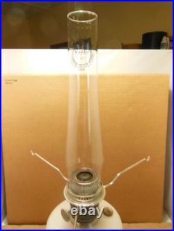 Aladdin Venetian White Oil Lamp Nickel Model A Burner Chimney, Wick & Shade