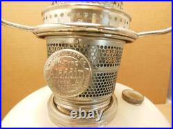 Aladdin Venetian White Oil Lamp Nickel Model A Burner Chimney, Wick & Shade