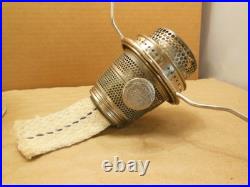 Aladdin Venetian White Oil Lamp Nickel Model A Burner Chimney, Wick & Shade