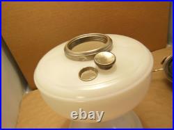 Aladdin Venetian White Oil Lamp Nickel Model A Burner Chimney, Wick & Shade