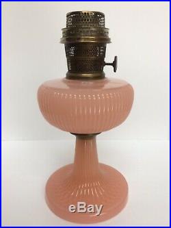 Aladdin Vertique Moonstone Rose Lamp 1938 With Aladdin Model B Burner