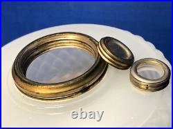 Aladdin WHITE MOONSTONE Glass Diamond Quilt c1937 Kerosene Oil Lamp Base B-85