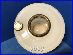 Aladdin WHITE MOONSTONE Glass Diamond Quilt c1937 Kerosene Oil Lamp Base B-85