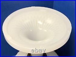 Aladdin WHITE MOONSTONE Glass Diamond Quilt c1937 Kerosene Oil Lamp Base B-85