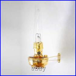 Aladdin Wall Mount Oil Lamp, Genie III Regency Fuel Lighting, Amber Glass, Brass