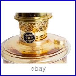 Aladdin Wall Mount Oil Lamp, Genie III Regency Fuel Lighting, Amber Glass, Brass