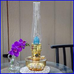 Aladdin Wall Mount Oil Lamp, Genie III Regency Fuel Lighting, Amber Glass, Brass
