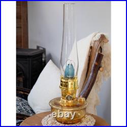 Aladdin Wall Mount Oil Lamp, Genie III Regency Fuel Lighting, Amber Glass, Brass