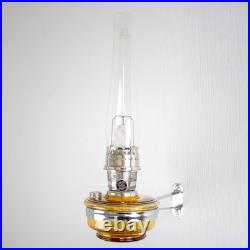 Aladdin Wall Mount Oil Lamp, Genie III Regency Fuel Lighting, Amber Glass, Nickel
