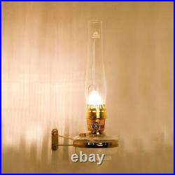 Aladdin Wall Mount Oil Lamp, Genie III Regency Fuel Lighting, Clear Glass, Brass