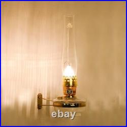 Aladdin Wall Mount Oil Lamp, Genie III Regency Fuel Lighting, Clear Glass, Brass