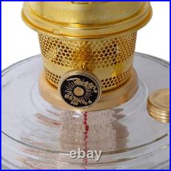 Aladdin Wall Mount Oil Lamp, Genie III Regency Fuel Lighting, Clear Glass, Brass
