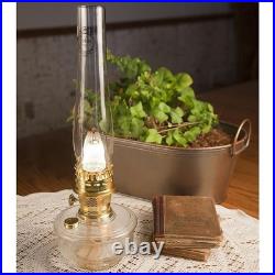 Aladdin Wall Mount Oil Lamp, Genie III Regency Fuel Lighting, Clear Glass, Brass