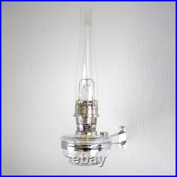 Aladdin Wall Mount Oil Lamp, Genie III Regency Fuel Lighting, Clear Glass, Nickel