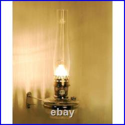 Aladdin Wall Mount Oil Lamp, Genie III Regency Fuel Lighting, Clear Glass, Nickel