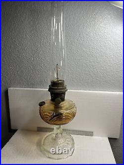 Aladdin Washington Drape Amber Oil Kerosene Lamp B-41 Round Base