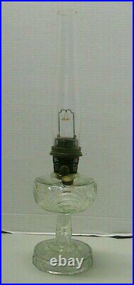 Aladdin Washington Drape Clear Glass Kerosene Oil Lamp Model B Burner & Chimney