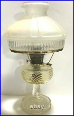 Aladdin Washington Drape Kerosene Oil Lamp Model B Burner & Satin Dome Shade
