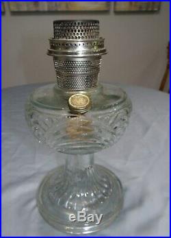 Aladdin Washington Drape Large Round Stem Kerosene Oil Lamp Glass Model B Vtg