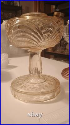 Aladdin Washington Drape Plain Stem Pink Tint Glass Oil Lamp