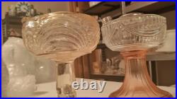 Aladdin Washington Drape Plain Stem Pink Tint Glass Oil Lamp