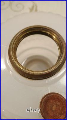 Aladdin White Black Diamond Quilt Table Lamp B-90 with Floral Shade Elec. Burner