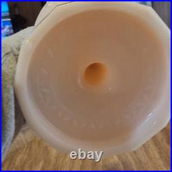 Aladdin White Draped Glass Oil Lamp with Metal Burner and Knob Control