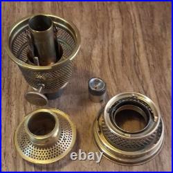 Aladdin White Draped Glass Oil Lamp with Metal Burner and Knob Control