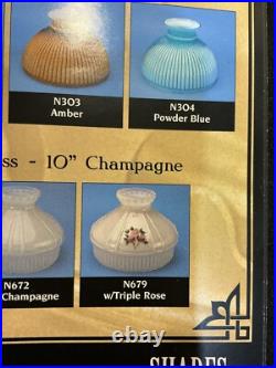 Aladdin White Glass Simplicity c. 1950 Kerosene Oil Lamp Base Triple Rose Shade