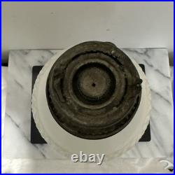 Aladdin White Kerosene Oil Lamp with Shade and Chimney Moonstone Quilt Design